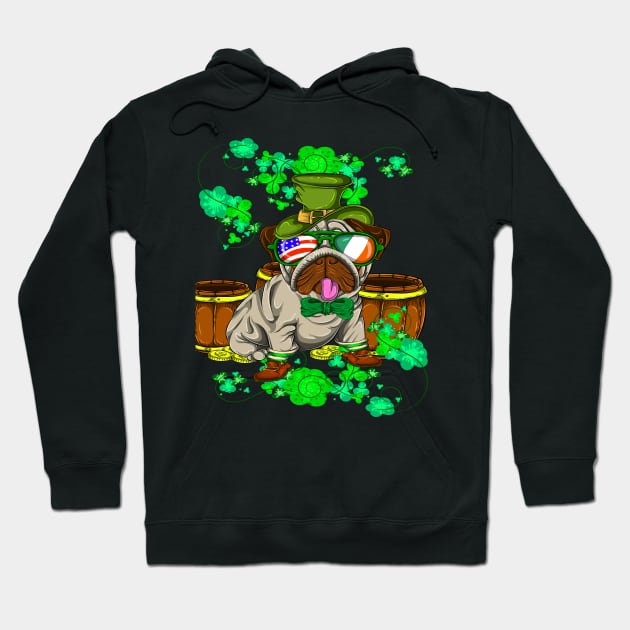 French Bulldog Shamrock Beer Saint Patricks Day Hoodie by ShirtsShirtsndmoreShirts